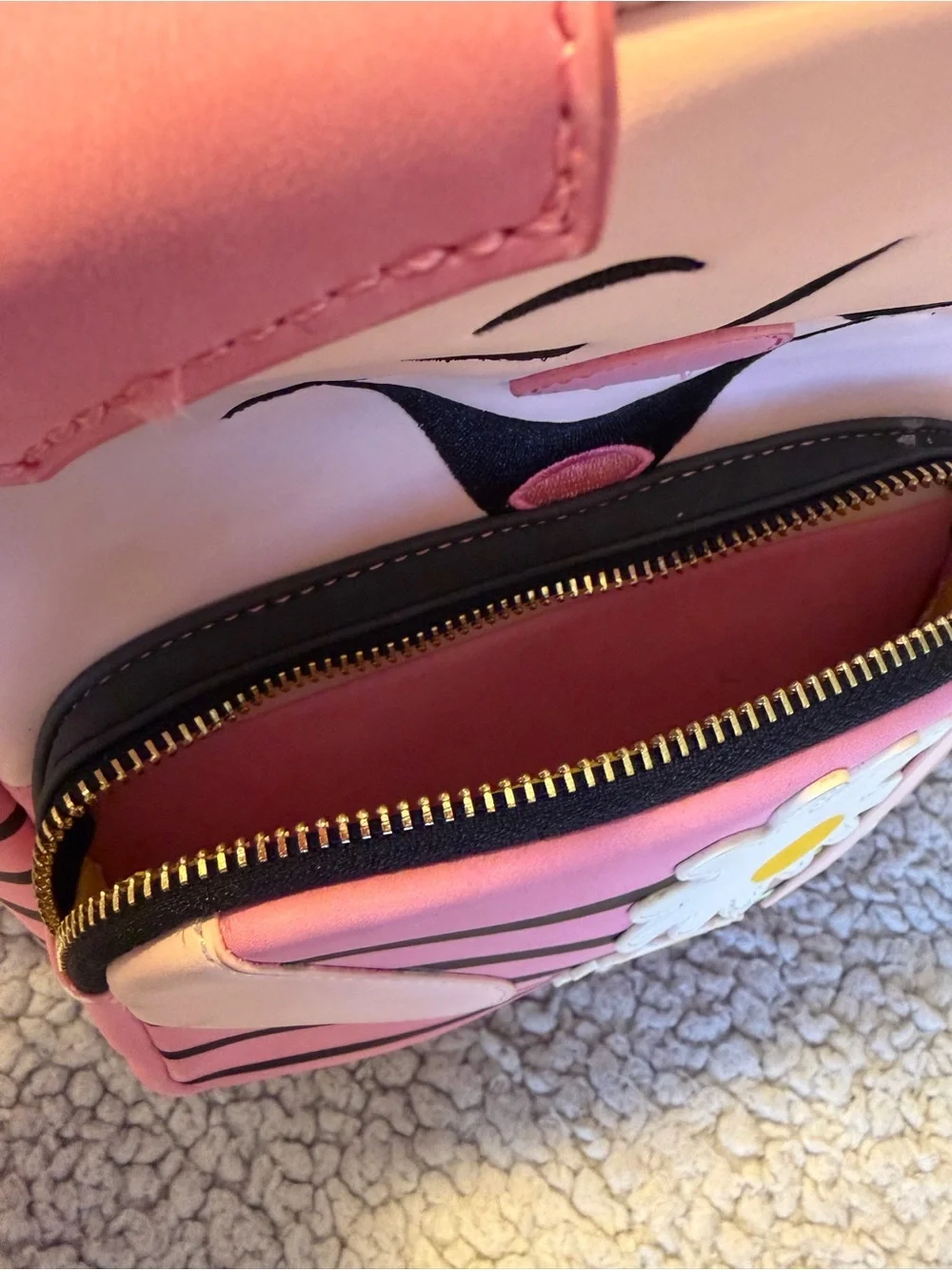Loungefly Winnie the Pooh Pink Piglet Mini Backpack with Daisies.